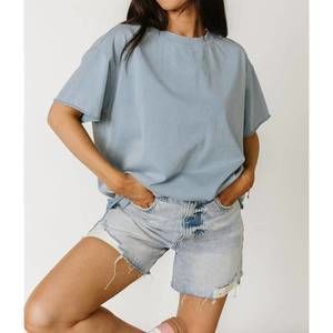 NEW AMPERSAND AVE boyfriend short sleeve top in blue